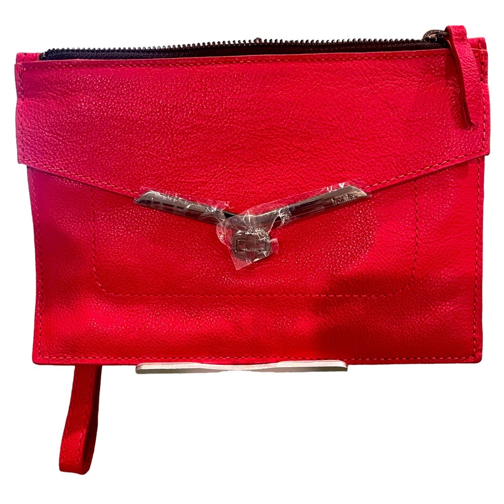 Botkier new York Red Leather. Clutch wristlet Bag wallet purse.